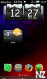 Black snow widget digital clock.sis